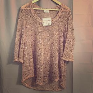 Scota Textured Mesh Chic Cold Shoulder Tunic